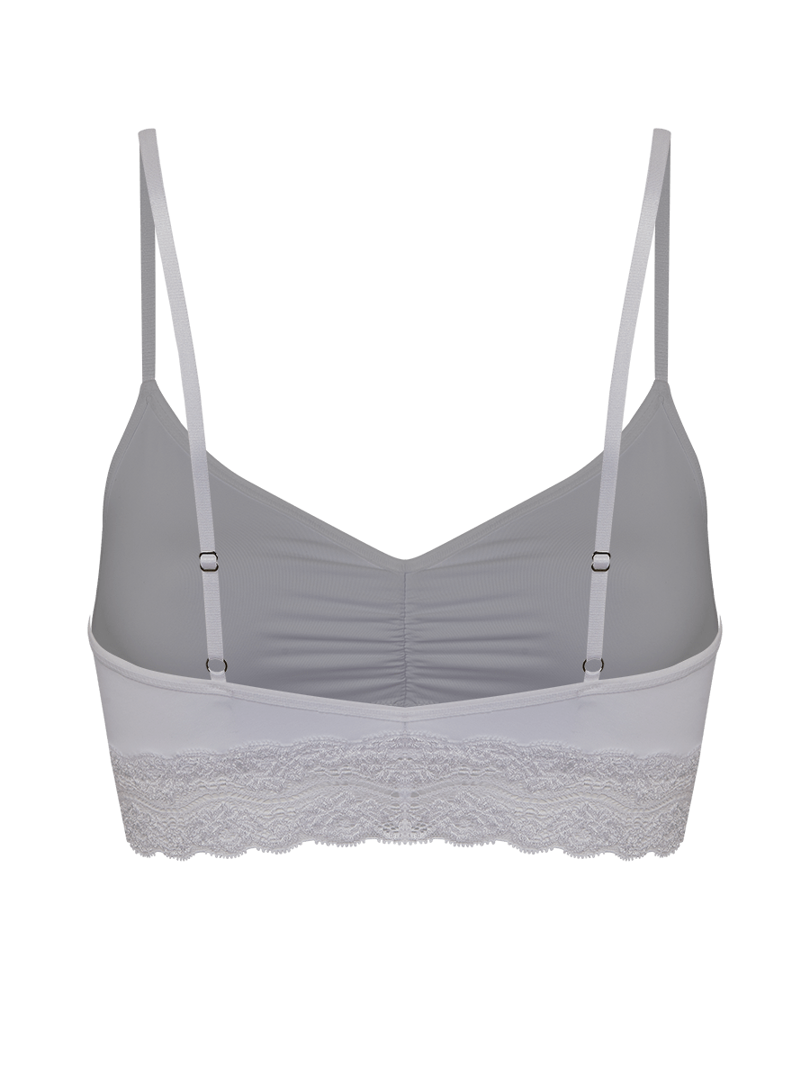 Sutiã Top Triângulo Com Bojo Removível Básico Com Renda Branco - Bonjour  Lingerie