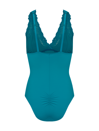 Body Microfibra Com Renda Azul Nannai