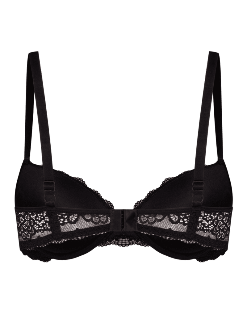 Sutiã Push Up Em Renda Preto - Bonjour Lingerie