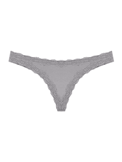 Calcinha Fio Dental Algodão Detalhe Em Renda Mescla