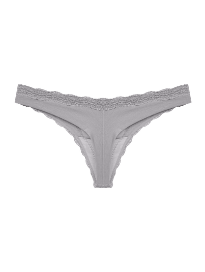 Calcinha Fio Dental Algodão Detalhe Em Renda Mescla