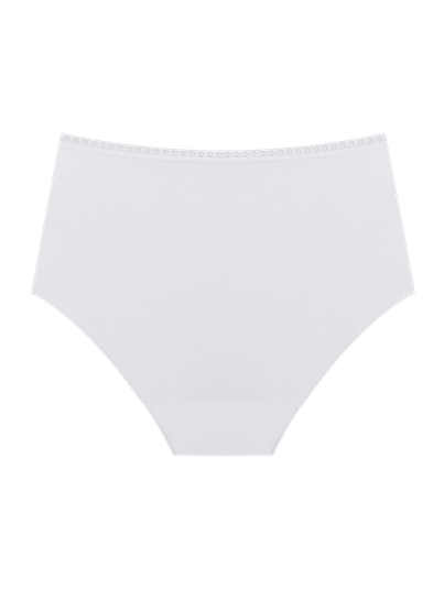 Calcinha Hot Pants Alta Cobertura Em Algodão Branco