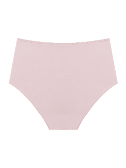 Calcinha Hot Pants Alta Cobertura Em Algodão Rosa Claro