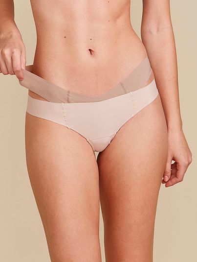 Kit Com 2 Calcinhas Biquíni Invisível Bege Ballet Com Bege Camurça