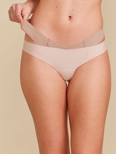 Kit Com 2 Calcinhas Biquíni Invisível Bege Ballet Com Bege Camurça