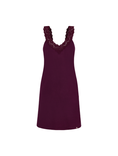 Camisola Curta Regata Em Viscose Com Renda Roxo Haze