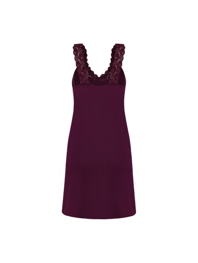 Camisola Curta Regata Em Viscose Com Renda Roxo Haze