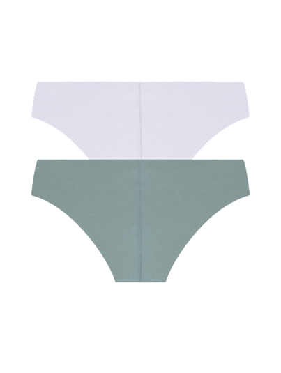 Kit Com 2 Calcinhas Biquíni Invisível Azul Stone/branco