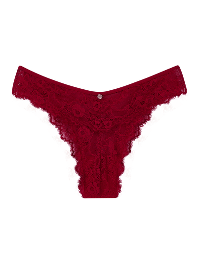 Calcinha Biquíni Em Renda Vermelho Zaire
