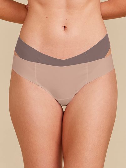 Kit Com 2 Calcinhas Biquíni Invisível Avela Com Bege Ballet