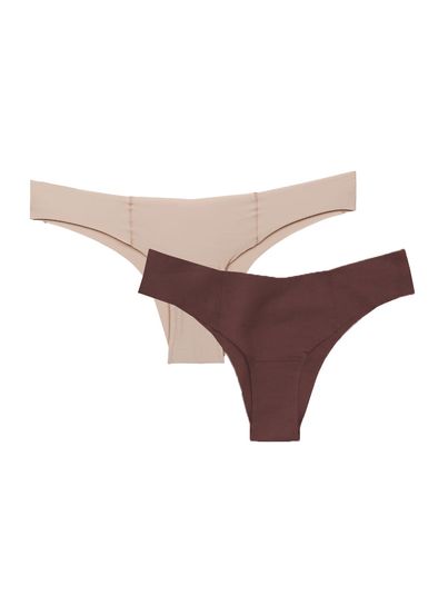 Kit Com 2 Calcinhas Biquíni Invisível Avela Com Bege Ballet