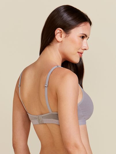 Sutiã Triângulo Com Bojo Removível Sem Aro Em Algodão Mescla