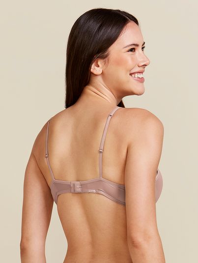 Sutiã Push Up Com Bojo Soft Básico Bege Camurca