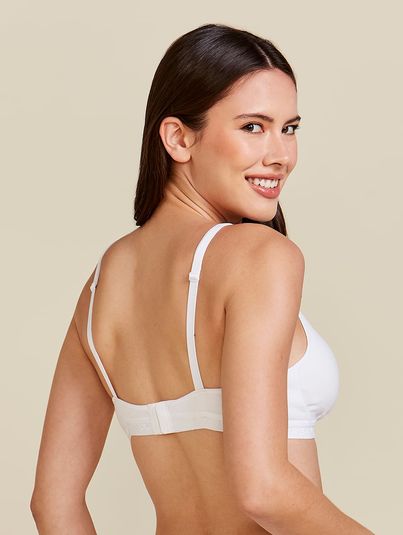 Sutiã Triângulo Com Bojo Removível Sem Aro Em Algodão Branco