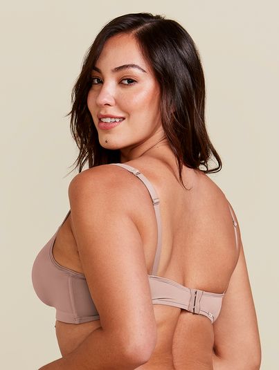 Sutiã Meia-taça Com Bojo Sem Aro Básico Bege Camurca