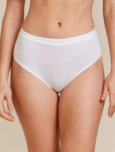Calcinha Cintura Alta Em Algodão Branco
