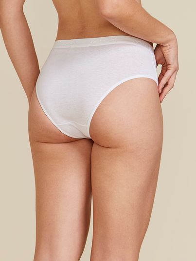 Calcinha Cintura Alta Em Algodão Branco