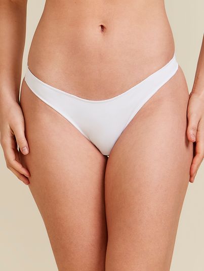 Kit Com 2 Calcinhas Biquíni Invisível Bege Camurca/branco