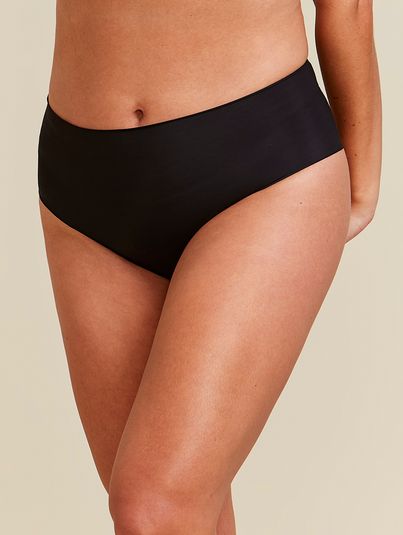 Kit Com 2 Calcinhas Cintura Alta Invisível Preto/preto